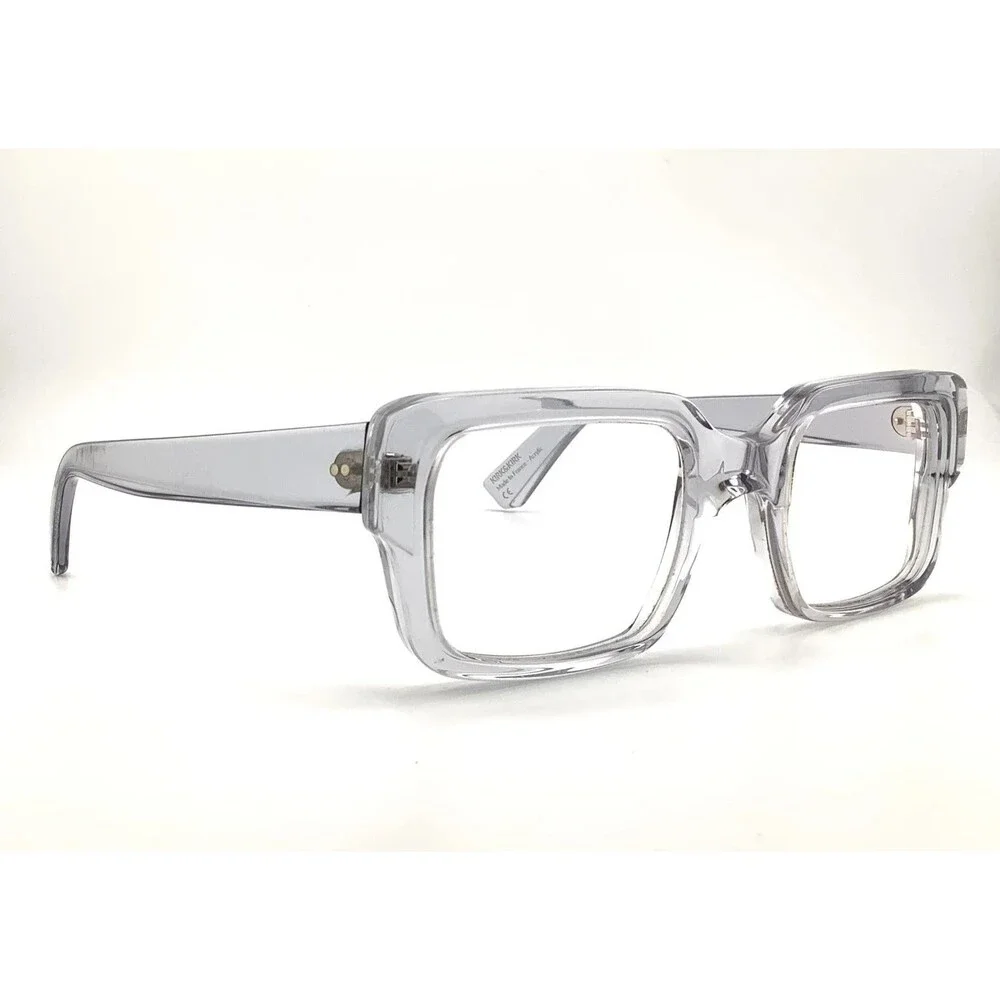 Kirk & Kirk Percy C8 Eyeglass Frames Clear Grey Square Acrylic 50-22 France